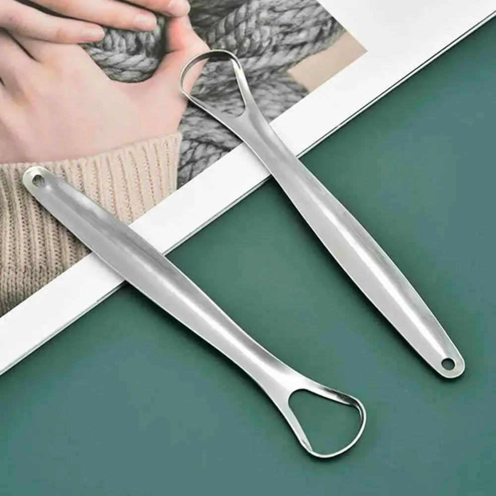 1Pcs Portable Single Layer Tongue Scraper Reusable Stainless Oral Mouth Brush Tongue Scraper Fresh Breath Maker