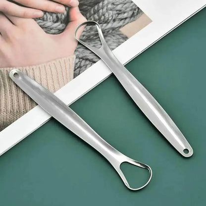 1Pcs Portable Single Layer Tongue Scraper Reusable Stainless Oral Mouth Brush Tongue Scraper Fresh Breath Maker