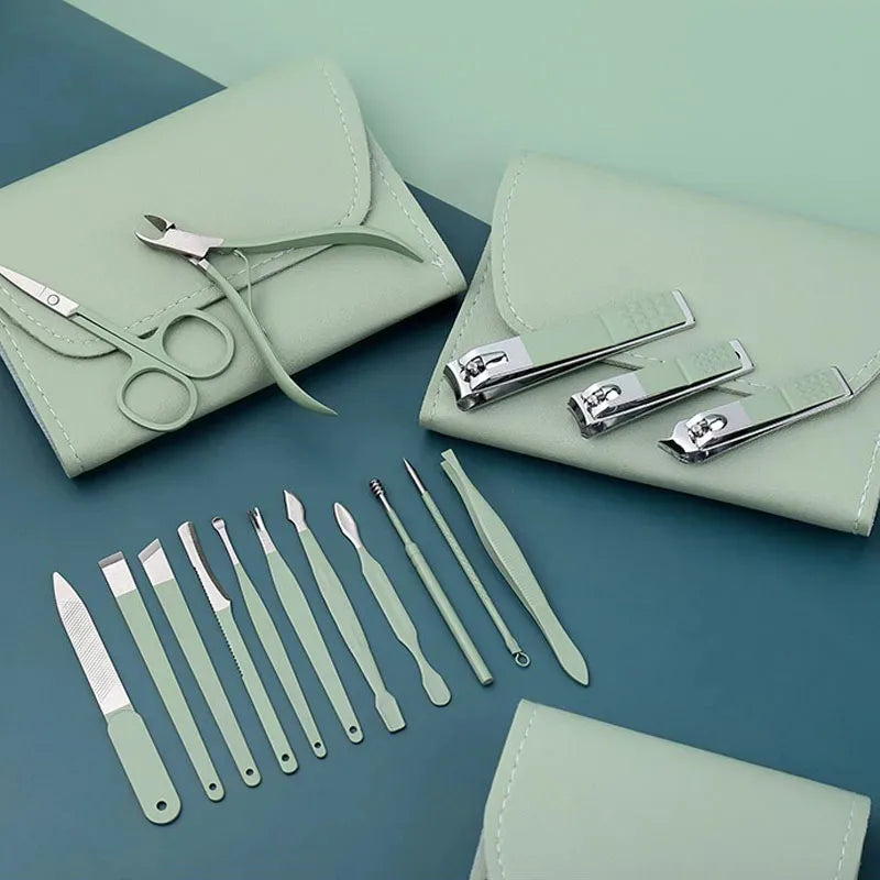‌16-Piece Professional Nail Clipper Set, Stainless Steel Fingernail and Toenail Tools, Unisex Nail Care Kit