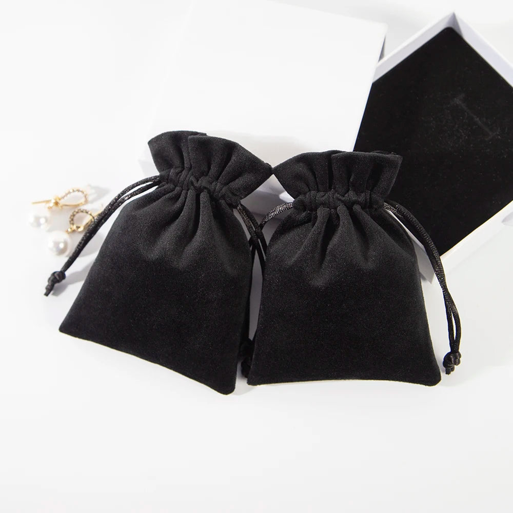 5Pcs Velvet Drawstring Bag 7x9cm 8x10cm 9x12cm 10x15cm 12x16cm 13x18cm 15x20cm Suede Flannel Gift Storage Pouch Makeup Organizer