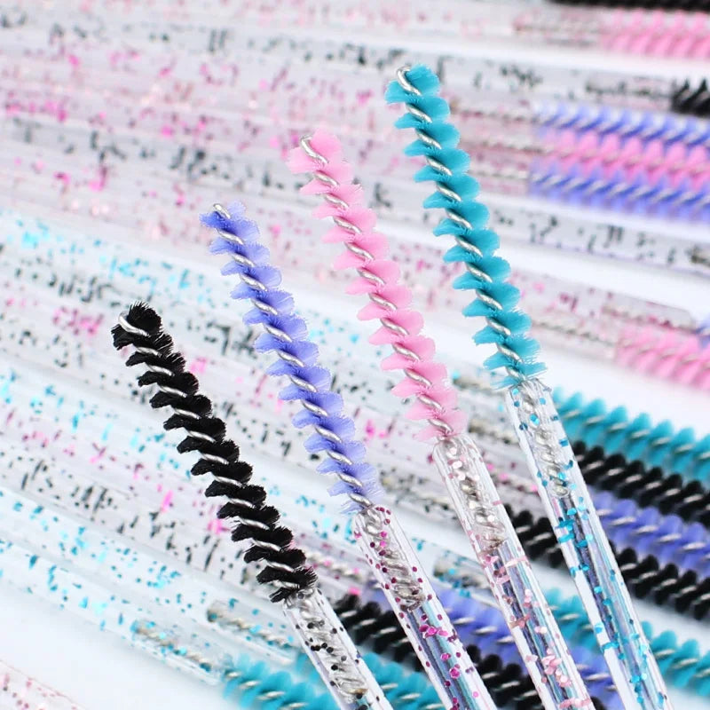 Clearance_50pcs Disposable Skinny Mascara Wands Mini Crystal Eyelash Brushes Micro Brush Lash Extension Supplies Mini Lash Brush