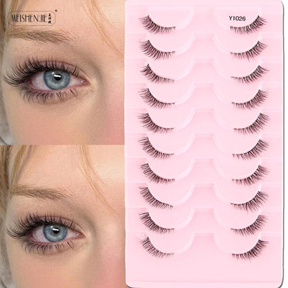 3/10 Pairs Half Lashes Cat Eyelashes Natural Long Handmade 3D Mink Lashes Makeup Tool Reusable Fake Eyelash maquillaje Faux Cils