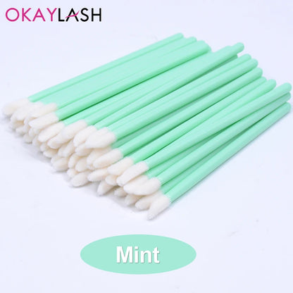 Okaylash Disposable Glitter Eyelash Extension Cleaning Brushes Crystal Micro Lip Gloss Applicator Shining Cleaner Makeup Tools