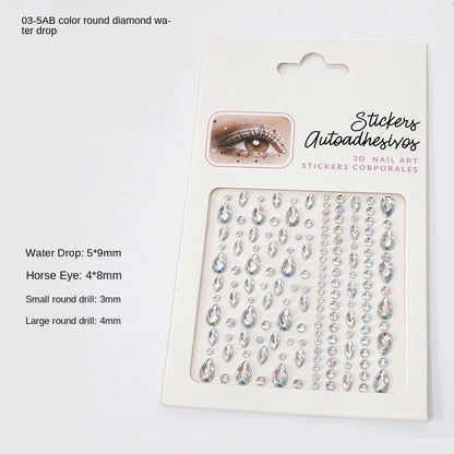Karsyngirl 1 Sheet Eye Body Face Gems Jewels Rhinestone Stickers Self Adhesive Crystal Rainbow Makeup Diamonds Face Stick Gems