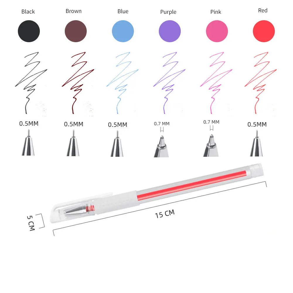 1Pc Tattoo Skin Marker Pen White Black Pink Color Pen for Permanent Makeup Eyebrow Scribe Waterproof Brow Pencil Tattoo Tools