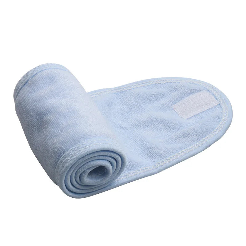 1 Pcs Makeup Hairband Eyelashes Extension Spa Facial Headband Makeup Towel with MagicTape Wrap Head Terry Cloth Headband Stretch