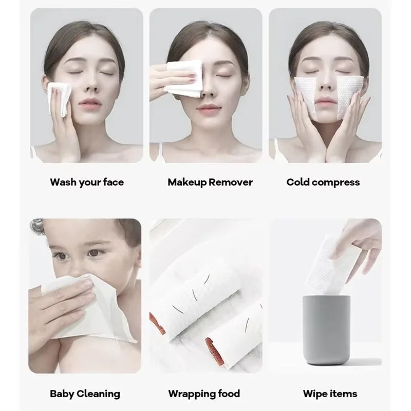 Reusable thickened face towel Travel cleanser, wet and dry makeup remover, cotton soft fabric Towel