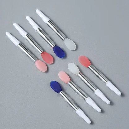 10pcs silicone lip brush mini lip mask brush portable lipstick makeup brush transparent applicator eye black stick makeup tool