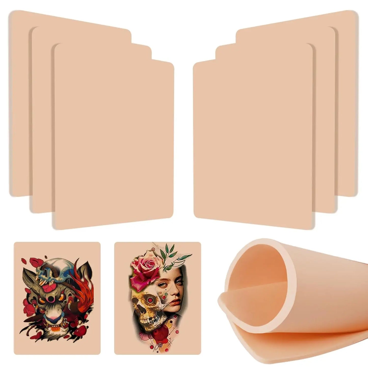 10/8/5/3/1pcs Tattoo Practice Skin 3MM silicone fake skin Double sided permanent makeup training supplies Tattoo accessories