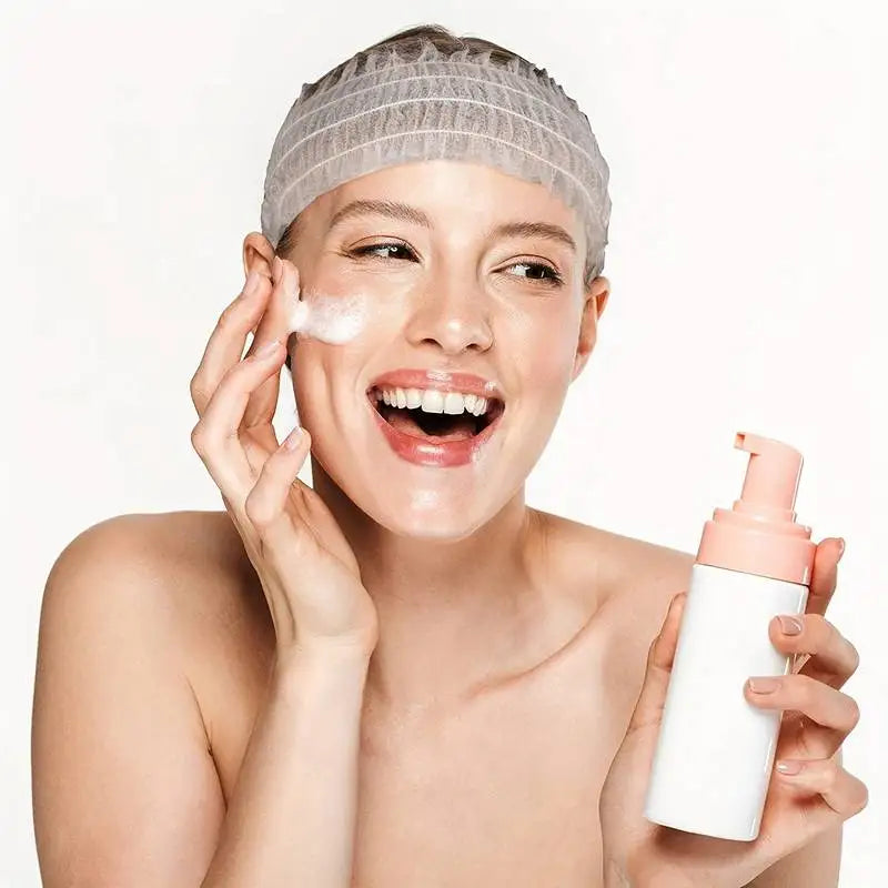 50 PCS Disposable Spa Headbands Soft Non-woven Facial Hair Band Elastic Facial Head Wraps Cloth Stretch Skin Care Makeup Sauna