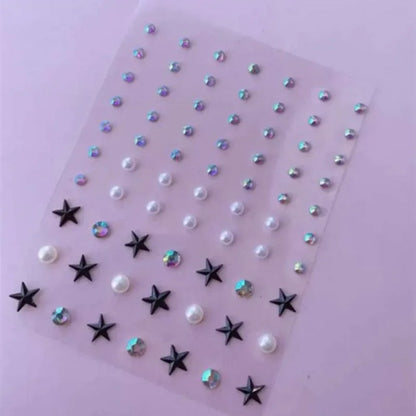 Face Tattoo Eyeshadow Stickers Nail Stickers 3D Pearl Face Jewels Diamond Decoration Self Adhesive Body Brow Makeup DIY Beauty