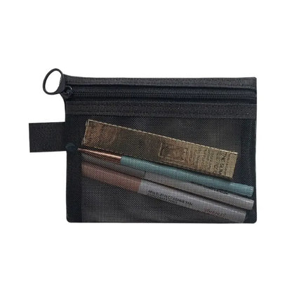 Fashion Large Capacity Mesh Cosmetic Bag Square Bag Zipper Bag Makeup Bag Pencil Cases Wash Pouch Cosmetic