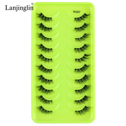 Fake Lashes 3/10 Pairs Half Lashes Cat Eye Natural Long Wispy 3D Mink Eyelash Reusable Makeup Tool Faux Cils maquillaje Cílios