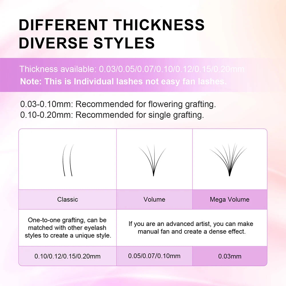 NAGARAKU 7~25mm B C D L LC LD N premium natural synthetic mink classic false eyelashes individual eyelash extensions makeup tool