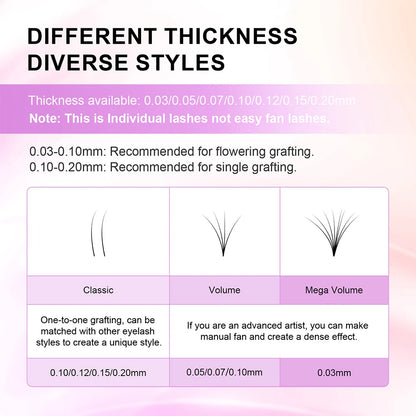 NAGARAKU 7~25mm B C D L LC LD N premium natural synthetic mink classic false eyelashes individual eyelash extensions makeup tool