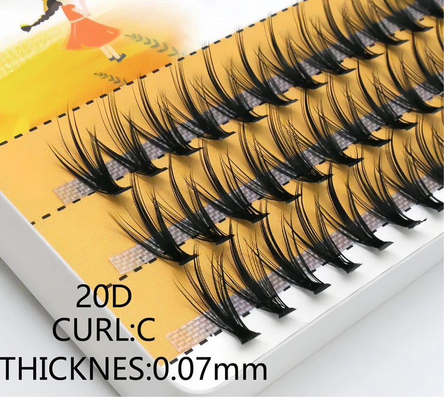 20D/30D Mink Eyelashes 1 Box/60 Bundles Natural Eyelash extension 3D Russia Individual Eyelash Cluster Makeup Tools Lashes Cilia