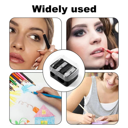 Eyebrow Eyeliner Pencil Cutting Variety Pen Sharpening Double Hole Design 2 in 1 Makeup Pencil Sharpener For Cosmetic Supplies