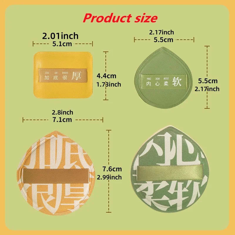 YS0080-100-Point Cotton Cushion Puff - Makeup Artist Grade, Non-Powder Absorbing, Thick Q-Elastic, Dry/Wet Dual-Use