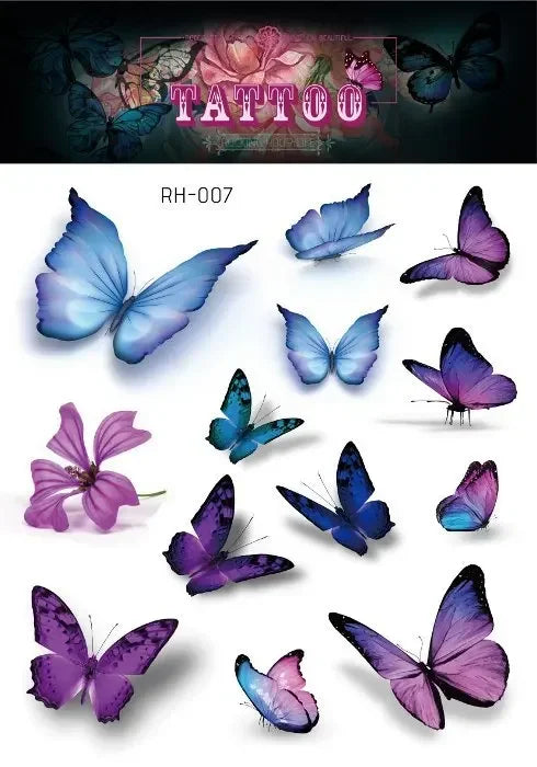 Fairy Butterfly Wings Shiny Tattoo Sticker Waterproof Eyes Face Hand Body Art Fake Tattoos Women Makeup Dance Music Festival