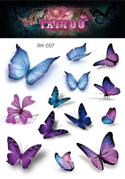 Fairy Butterfly Wings Shiny Tattoo Sticker Waterproof Eyes Face Hand Body Art Fake Tattoos Women Makeup Dance Music Festival
