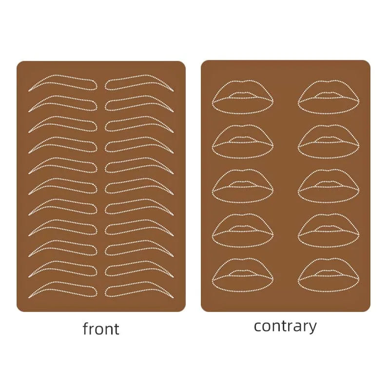 Tattoo Microblading Permanent Makeup Brows Thick Silicone Eyebrows Tattoo Latex Sheet Double Side Practice Skin
