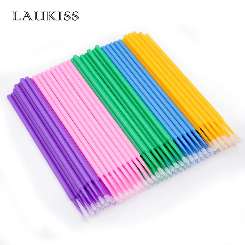 500pcs/lot Disposable Applicator Micro Brushes for Eyelash Extension Lash Cleaning Brushes Lip Brush Sticks Makeup Tools