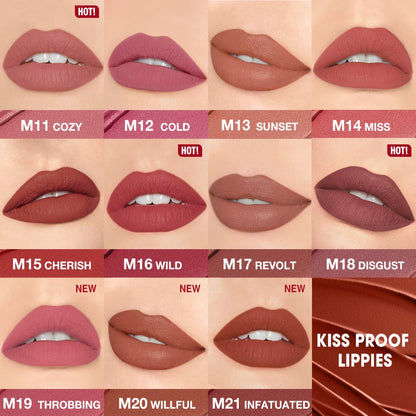 O.TWO.O Matte Lipstick Lip Tint 14 Colors Waterproof Long Lasting Non-transfer Smooth Highly Pigmented Velvet Lip Sticks Makeup
