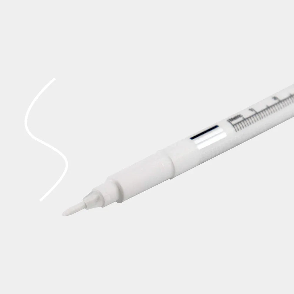 1pcs Eyebrow Tattoo Skin Marker Pen with Ruler Permanent Makeup White Medical Sterile Surgical Microblading Supplies
