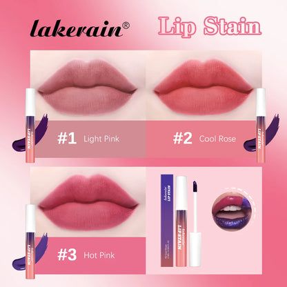 3Colors Blading Lip Gloss Peel and Stick Set Long-lasting Waterproof Pink Lip Gloss Transfer Resistant Natural Lip Cosmetics