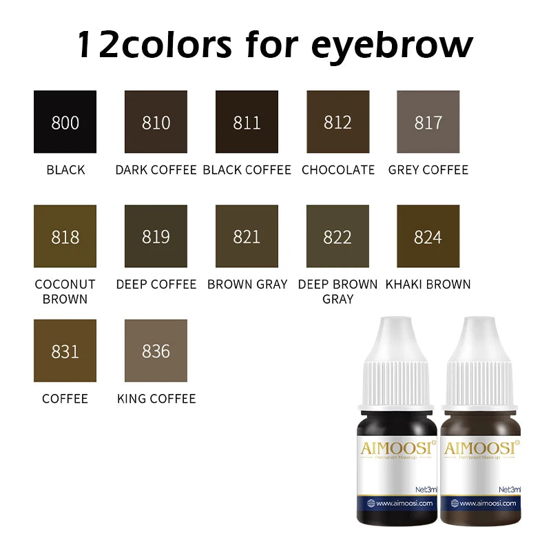 AIMOOSI Lip Tattoo Ink for Semi Permanent Makeup Nano Eyebrows Microblading Pigment 3ML Beauty Health Tattoo Supplies