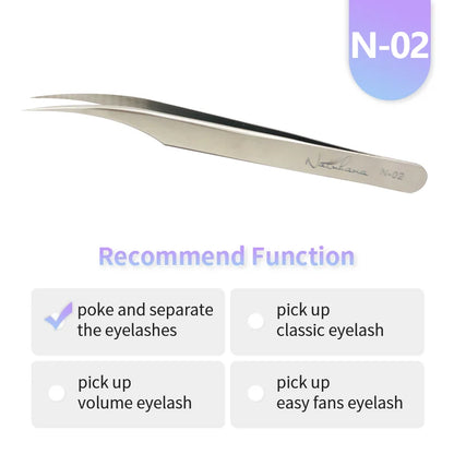 NATUHANA Professional Eyelash Extension Tweezers, High Precision Anti-Static Stainless Steel Lash Tools for Volume & Isolation