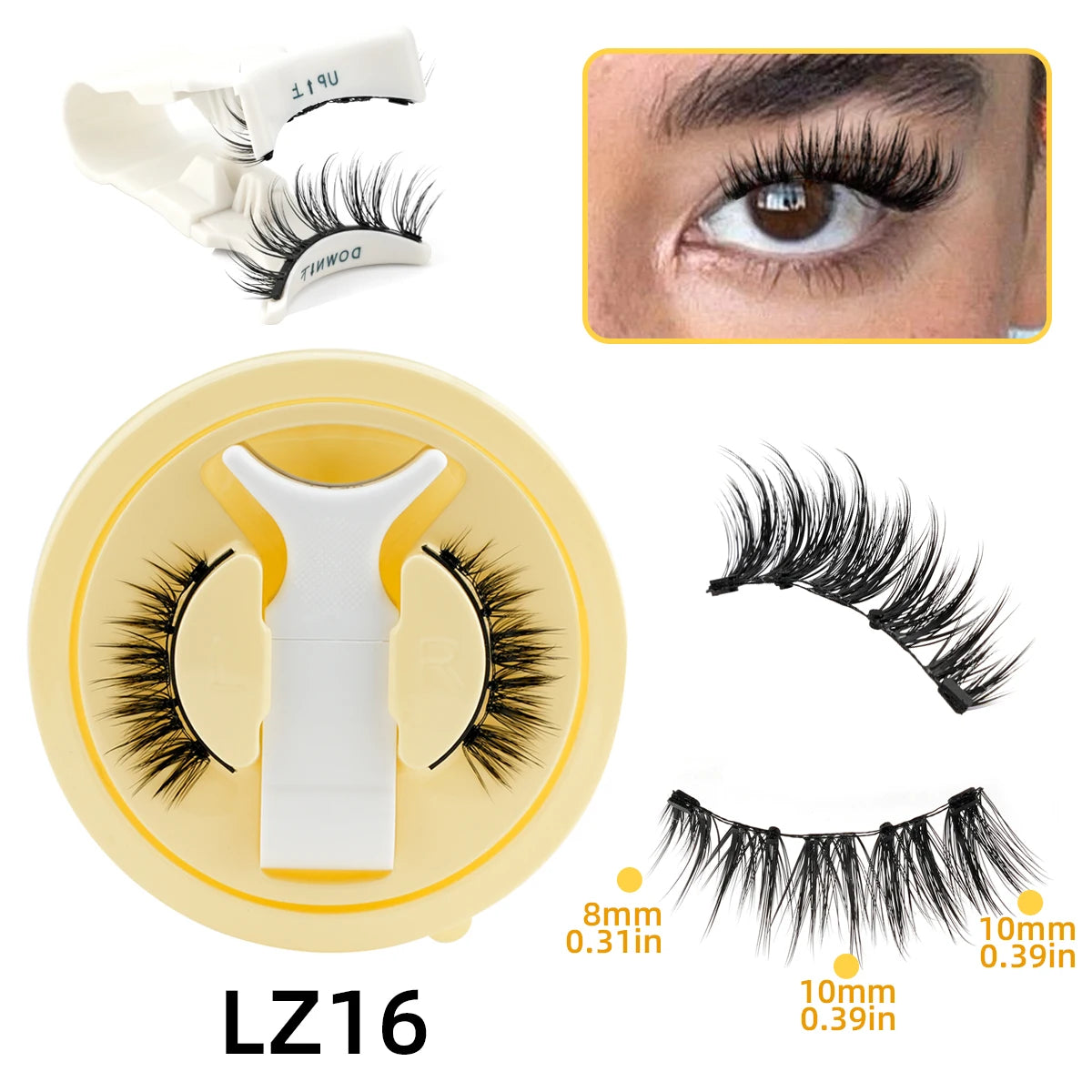 New Magnetic Eye Lashes With Winged Ends Soft Reusable Magnetic Lashes Natural Look 3D False Lashes Makeup With Magnet Tool