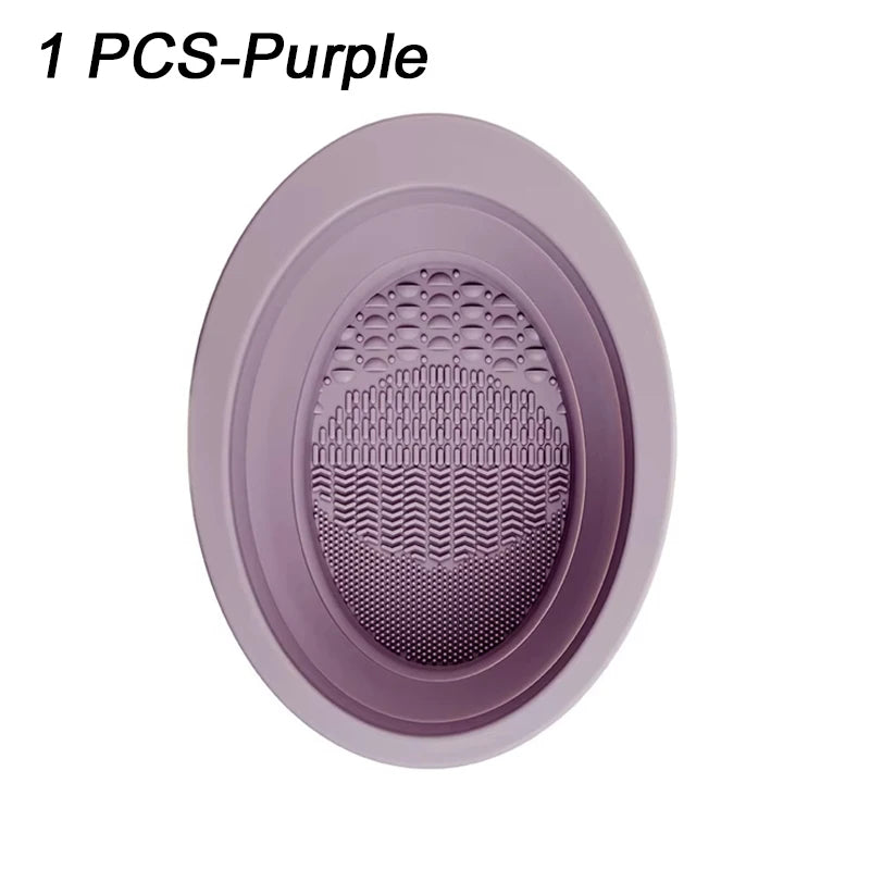 Soft Silicone Makeup Brush Cleaner Folding Powder Puff Cleaning Bowl Eyeshadow Brush Cleaning Pad Beauty Tools Portable Washing