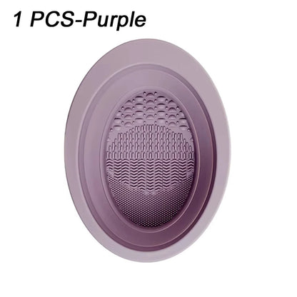 Soft Silicone Makeup Brush Cleaner Folding Powder Puff Cleaning Bowl Eyeshadow Brush Cleaning Pad Beauty Tools Portable Washing