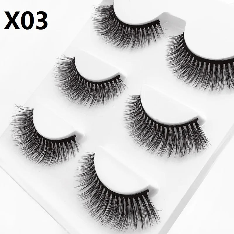 SHIDISHANGPIN 3 pairs 27 styles 3D Faux Mink Hair Soft False Eyelashes Fluffy Wispy Thick Fake Lash Handmade Eyelash Eye Makeup
