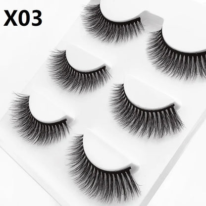 SHIDISHANGPIN 3 pairs 27 styles 3D Faux Mink Hair Soft False Eyelashes Fluffy Wispy Thick Fake Lash Handmade Eyelash Eye Makeup