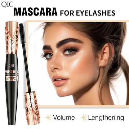5D Black Waterproof Mascara Lengthens Eyelashes Extension Thick Silk Fiber Mascara Female Makeup Eye Cosmetics Tools for Gifts