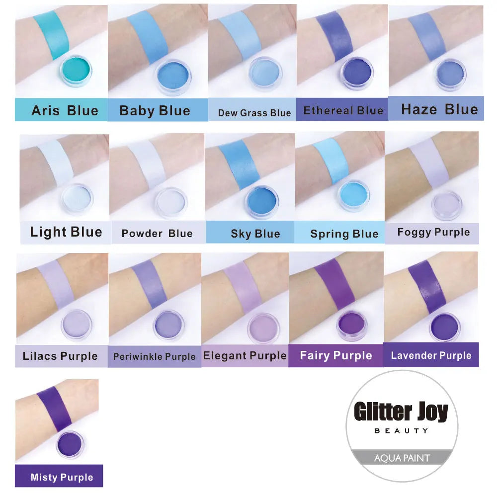 2025New 30g/pc Purple and Blue Water Based Face And Body Painting Non-toxic Professional Makeup Pigment For Halloween Costume