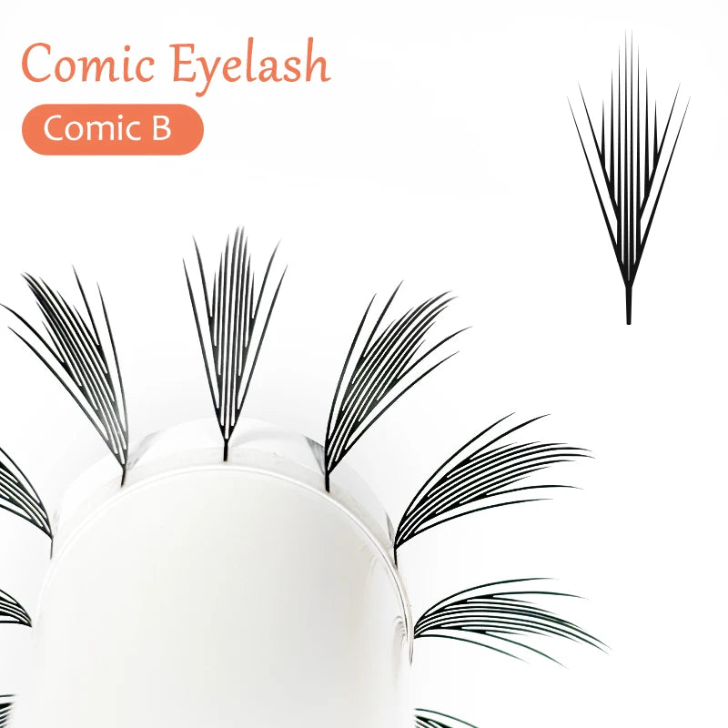 DIYDAY Comic Spire Eyelash Extension Natural Lightweight Manga False Eyelashes Premade Fans Feather Anime Lashes for Makeup Tool