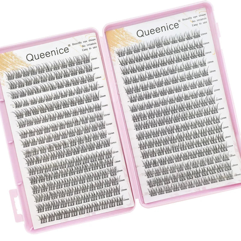 352 soft and lightweight fish tail single cluster eyelashes, 10-12 millimeters - perfect for daily makeup and eyelash extension