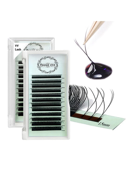 YY Lash Extensions Y Shape Volume Eyelash 3D Faux Cil Premade Fans Lash Cluster Makeup Classic Individual Eyelash Bundle CIlios