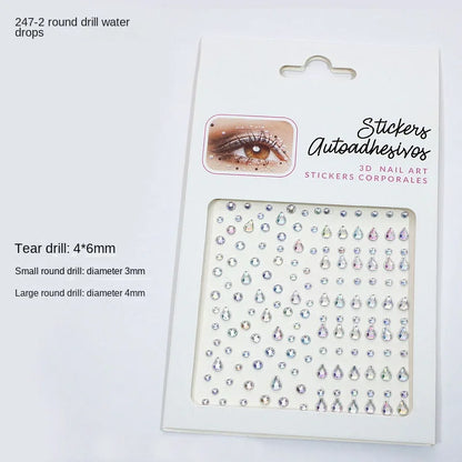 Karsyngirl 1 Sheet Eye Body Face Gems Jewels Rhinestone Stickers Self Adhesive Crystal Rainbow Makeup Diamonds Face Stick Gems
