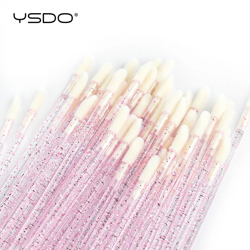 YSDO 5/50 PCS Crystal Lip Brushes Makeup Eyelash Extension Mascara Applicator Lipstick Wands Lip Brush Cosmetic Tools
