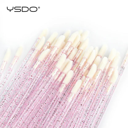 YSDO 5/50 PCS Crystal Lip Brushes Makeup Eyelash Extension Mascara Applicator Lipstick Wands Lip Brush Cosmetic Tools