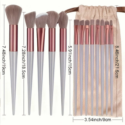 13pcs Makeup Brush Set Ultra-Soft Synthetic Hair Brushes for Foundation Blush Eyeshadow Ideal Gift for Christmas Holiday