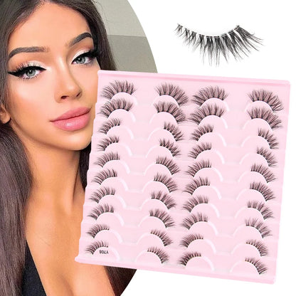 Half Eyelashes 5/10/14/20 Pairs Natural Faux Mink Lashes Cat Eye Lashes Wispy Fluffy Eyelash Extension Makeup Manga False Lashes