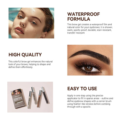 lakerain Long Lasting Waterproof Eyebrow Gel Highly Tinted Liquid Makeup Sweatproof Natural Finish Brown Black Cosmetics
