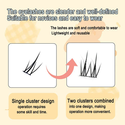 10 Pairs Fairy False Eyelashes Little Devil Individual Lashes Extension Naturally Heat Bonded Cluster Lashes Makeup Tools