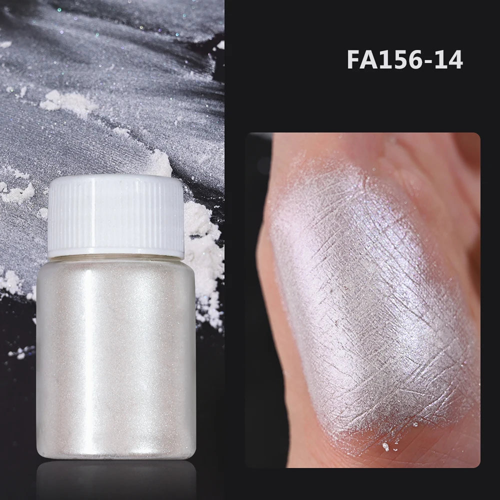 10g/Bottle White/Pink Pearlescent Nail Art Powder Sparkly Mermaid Chrome Pearl Pigment Aurora Manicure Mica Mineral Rubbing Dust