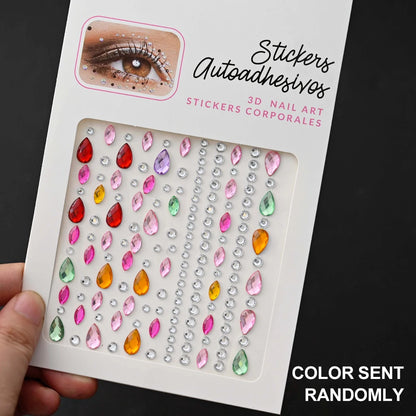 132/162/216/900pcs Coorful Diamonds Tattoos Stickers 3/4/5/6mm Face Rhinestones Tattoo for Party Body/Eye Makeup Gem Accessories